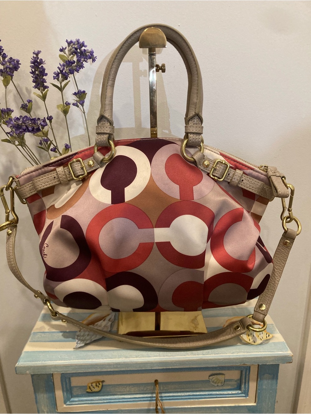 Coach Madison Op Art Sophia Satchel K1120-18636 Multicolor 2-Way Shoulder Bag - Picture 3 of 12